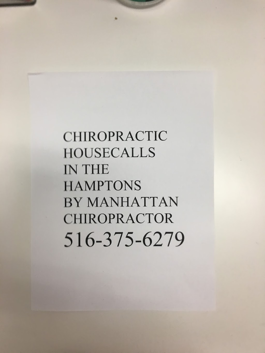 Hamptons Mobile Chiropractic/Dr Andrew Black | 62 Wickatuck Dr, Sag Harbor, NY 11963 | Phone: (516) 375-6279