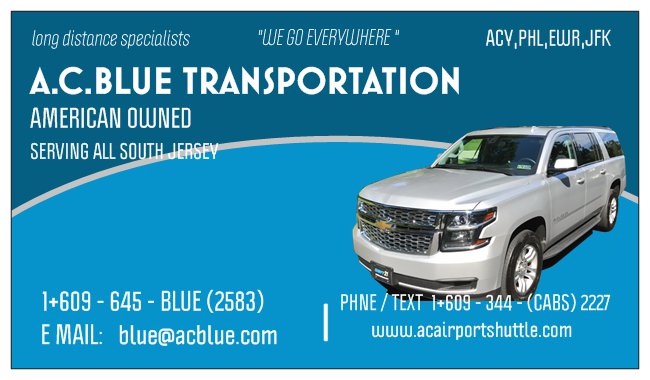 A C Blue Car Suv Taxi Services | 101 Atlantic City International Airport, Egg Harbor Township, NJ 08234 | Phone: (609) 645-2583