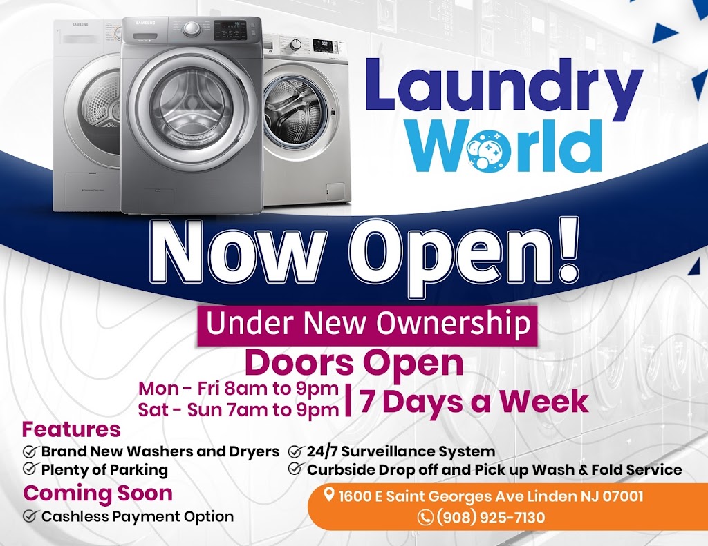 Linden Laundry World | 1600 E St Georges Ave #8, Linden, NJ 07036 | Phone: (908) 925-7130