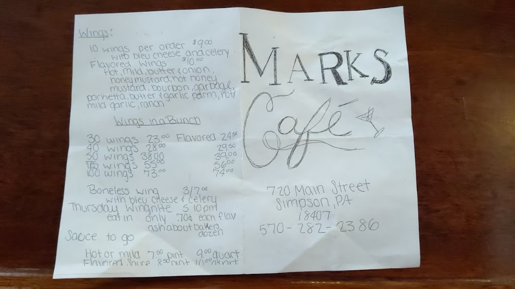 Marks Cafe | 720 Main St, Simpson, PA 18407 | Phone: (570) 282-2386