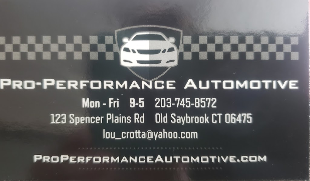 Pro Performance Automotive | 123 Spencer Plains Rd, Old Saybrook, CT 06475 | Phone: (203) 745-8572