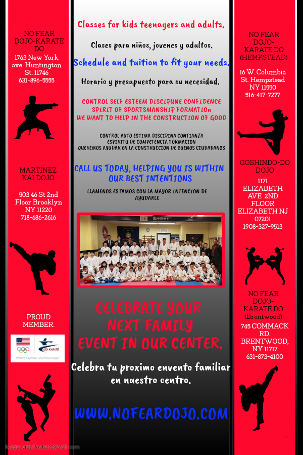 No Fear Karate Do Dojo & Family Center | 1763 New York Ave, Huntington Station, NY 11746 | Phone: (631) 896-5555