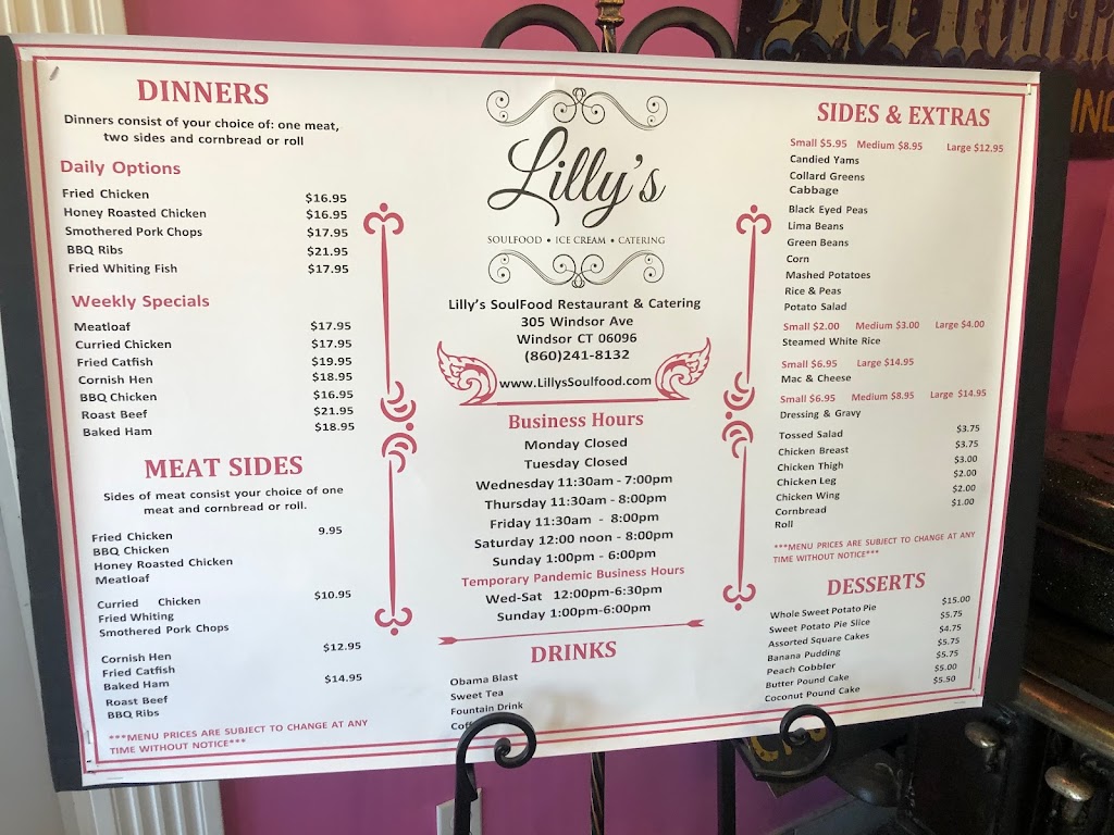 Lilly’s | 305 Windsor Ave, Windsor, CT 06095 | Phone: (860) 241-8132