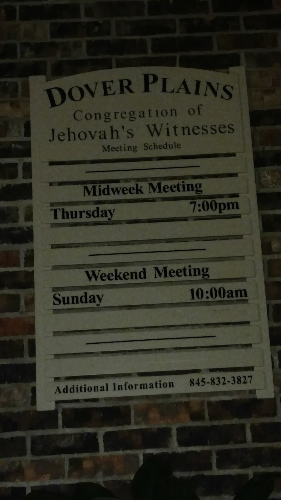 Kingdom Hall of Jehovahs Witnesses | 101 E Duncan Hill Rd, Dover Plains, NY 12522 | Phone: (845) 832-3827