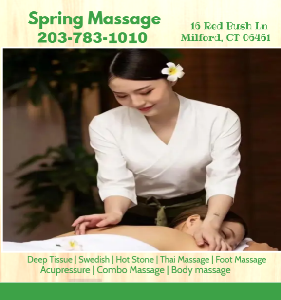 Spring Massage | 16 Red Bush Ln UNIT 6, Milford, CT 06461 | Phone: (203) 783-1010