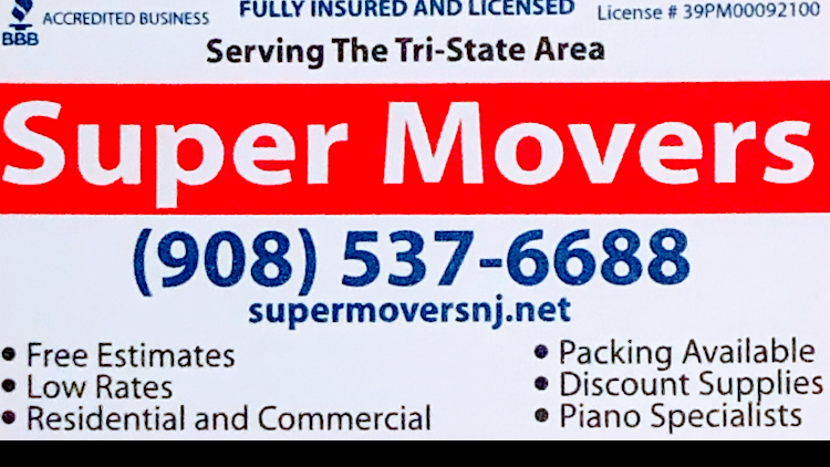 Super Movers | 36 Hillside Ct, Clinton, NJ 08809 | Phone: (908) 537-6688