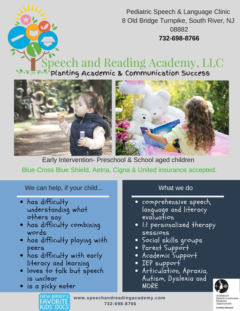 Speech and Reading Academy, LLC | 14 Old Bridge Turnpike, South River, NJ 08882 | Phone: (732) 698-8766