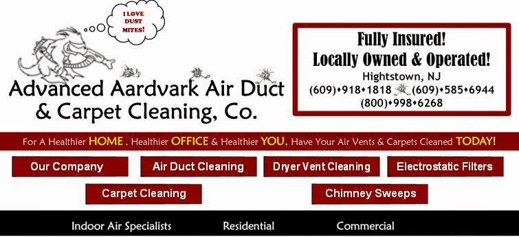 Advanced Aardvark Air Duct & Carpet Cleaning Company | 157 Broad St, Hightstown, NJ 08520 | Phone: (609) 918-1818
