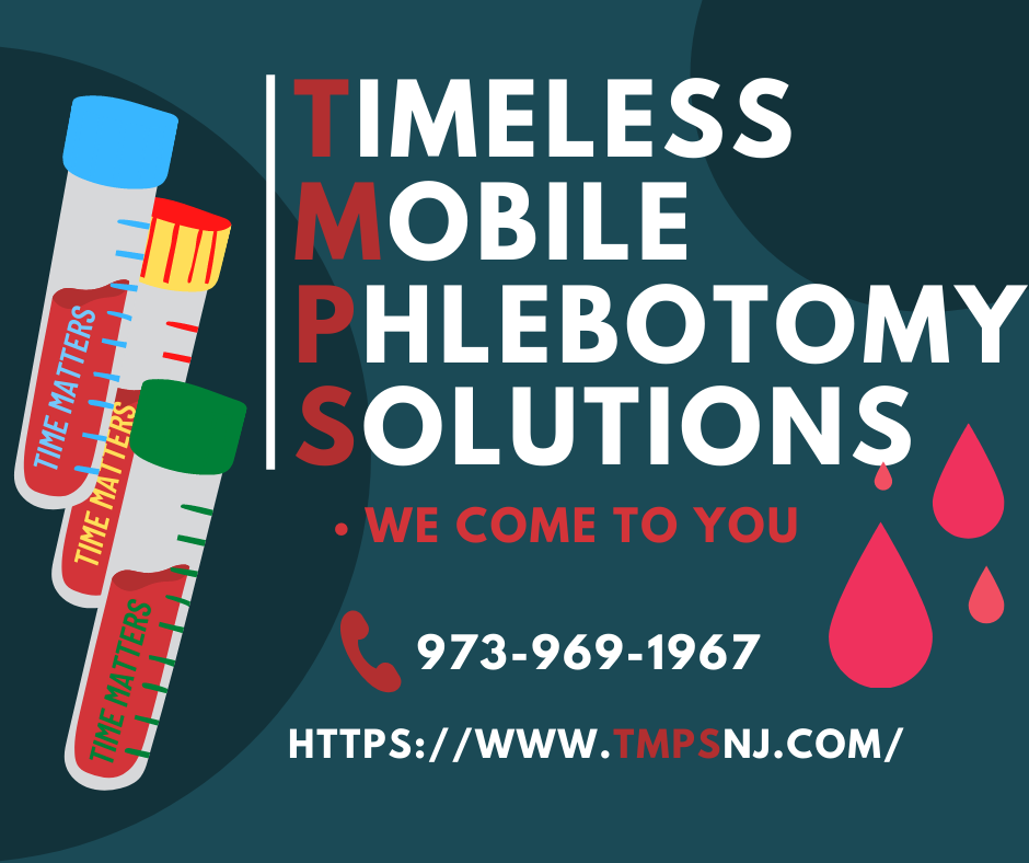 Timeless mobile phlebotomy solutions | 131 Passaic Ave, Belleville, NJ 07109 | Phone: (973) 969-1967