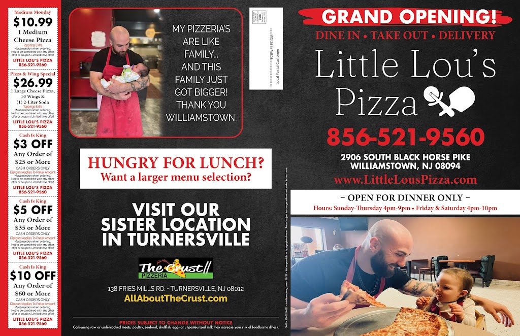 Little Lous Pizza | 2906 S Black Horse Pike, Williamstown, NJ 08094 | Phone: (856) 521-9560