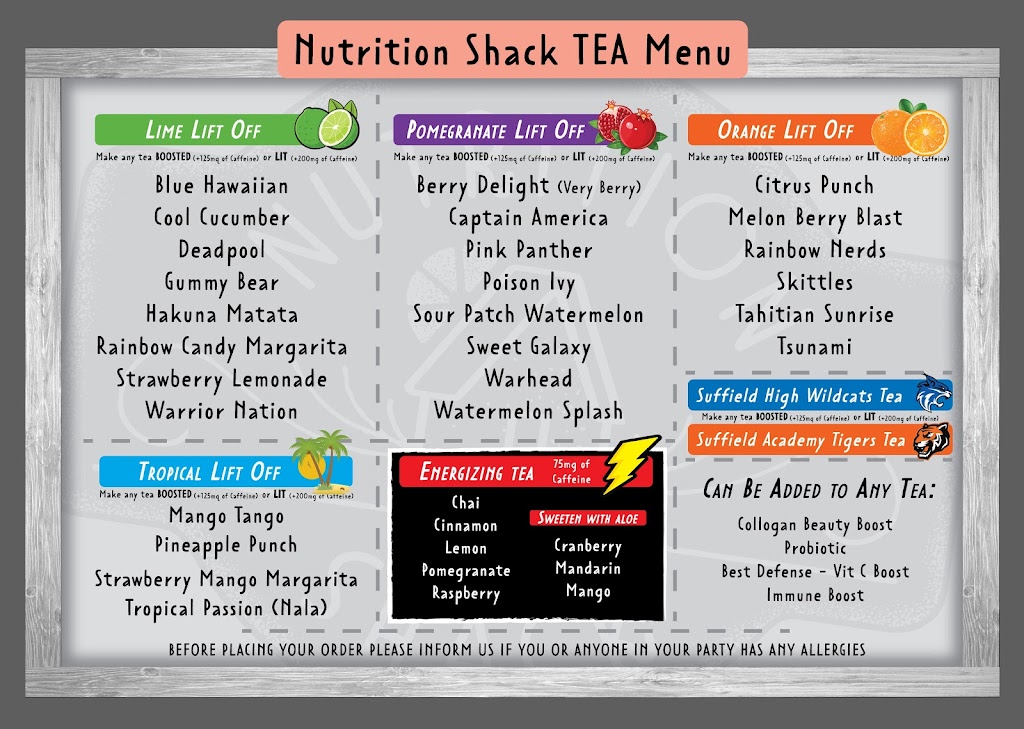 Nutrition shack of Suffield | 5 U Car St, Suffield, CT 06078 | Phone: (860) 776-3480