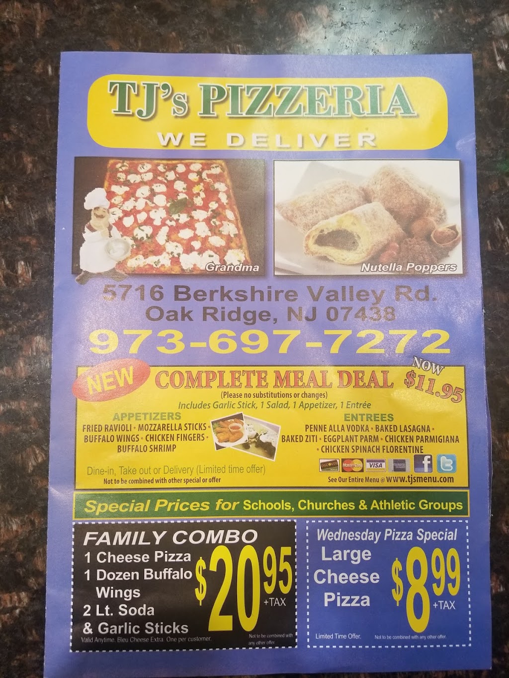 TJs Pizza | 5716 Berkshire Valley Rd, Oak Ridge, NJ 07438 | Phone: (973) 697-7272