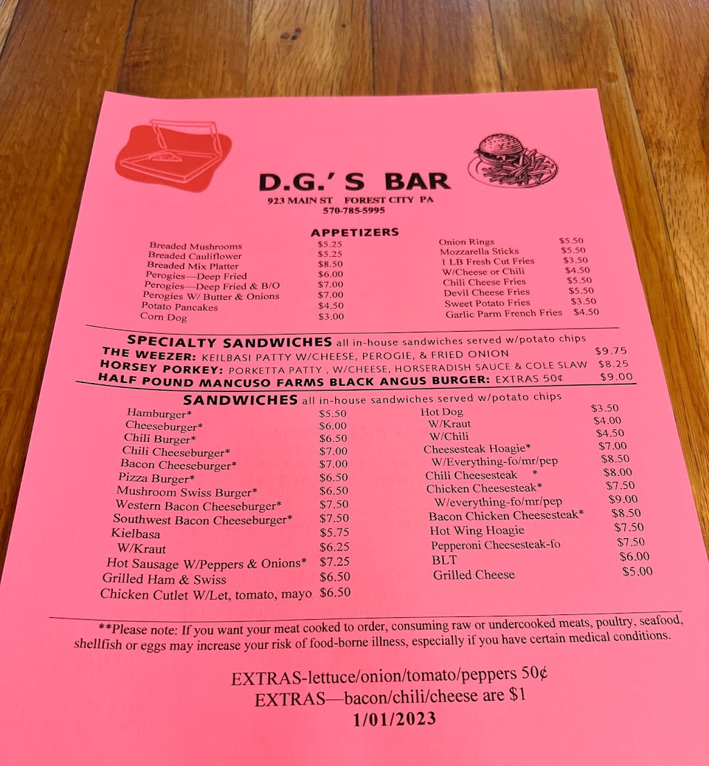 DG’s Bar & Grill Inc | 923 N Main St, Forest City, PA 18421 | Phone: (570) 785-5995