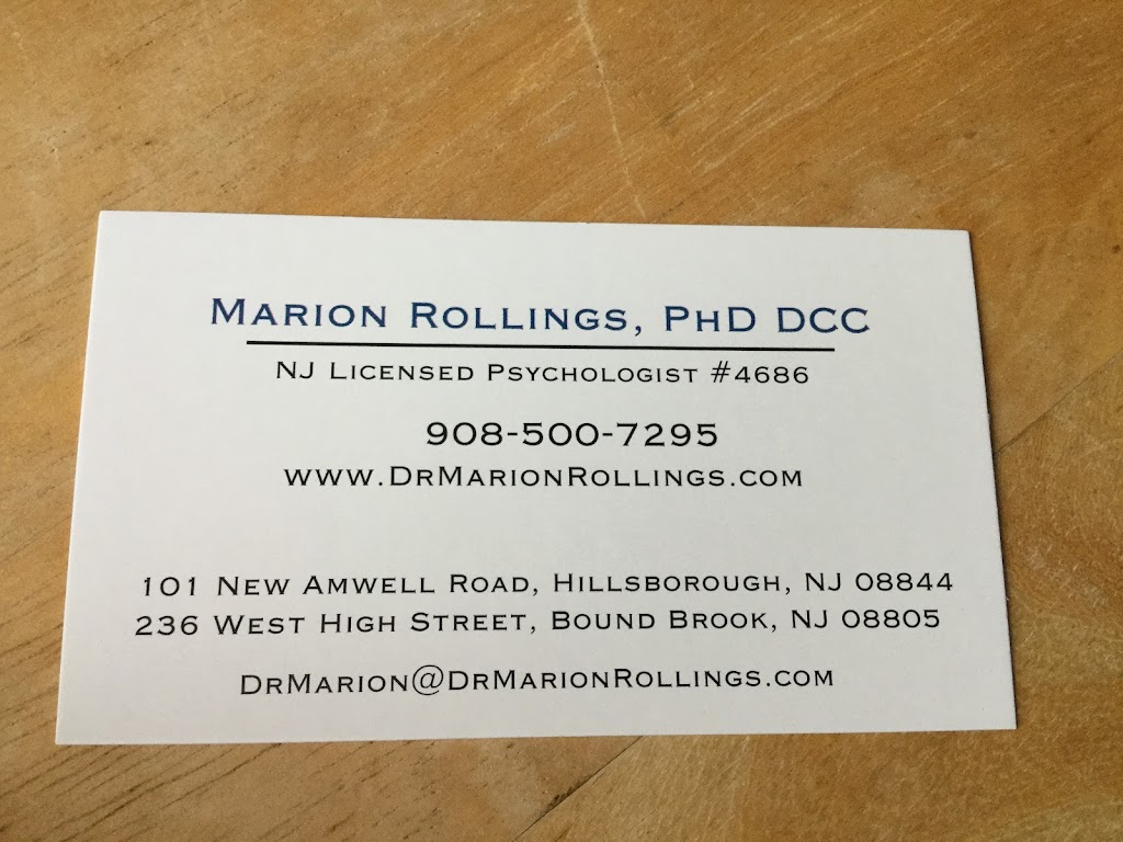 Marion Rollings, PhD | 101 New Amwell Rd, Hillsborough Township, NJ 08844 | Phone: (908) 500-7295