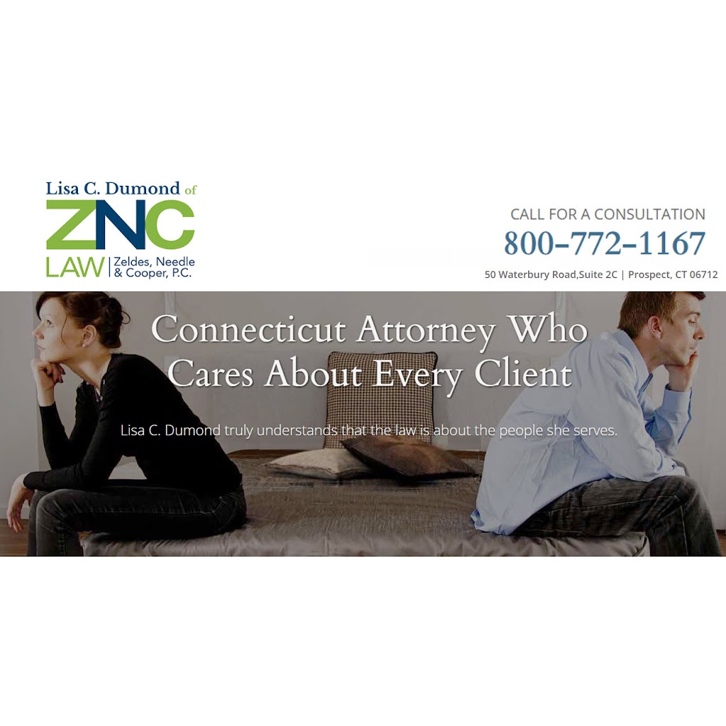 Lisa C. Dumond of ZNC Law | Zeldes Needle and Cooper, P.C. | 50 Waterbury Rd Suite 2C, Prospect, CT 06712 | Phone: (800) 772-1167