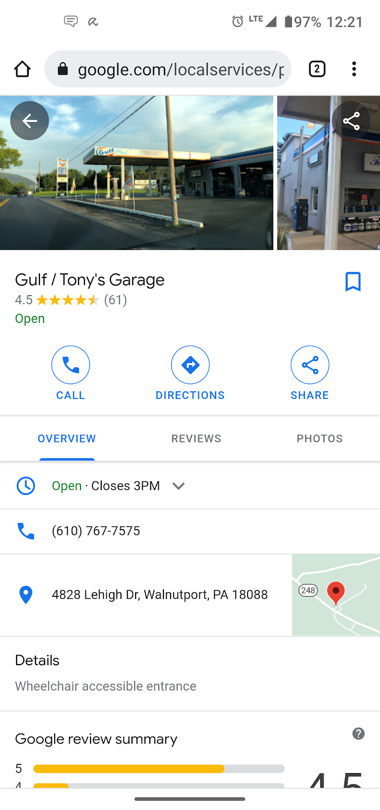 Gulf / Tonys Garage | 4828 Lehigh Dr, Walnutport, PA 18088 | Phone: (610) 767-7575