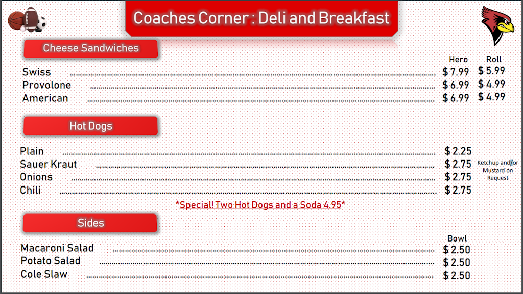 Coaches Corner | 67 Euclid Ave, Ridgefield Park, NJ 07660 | Phone: (201) 983-0027