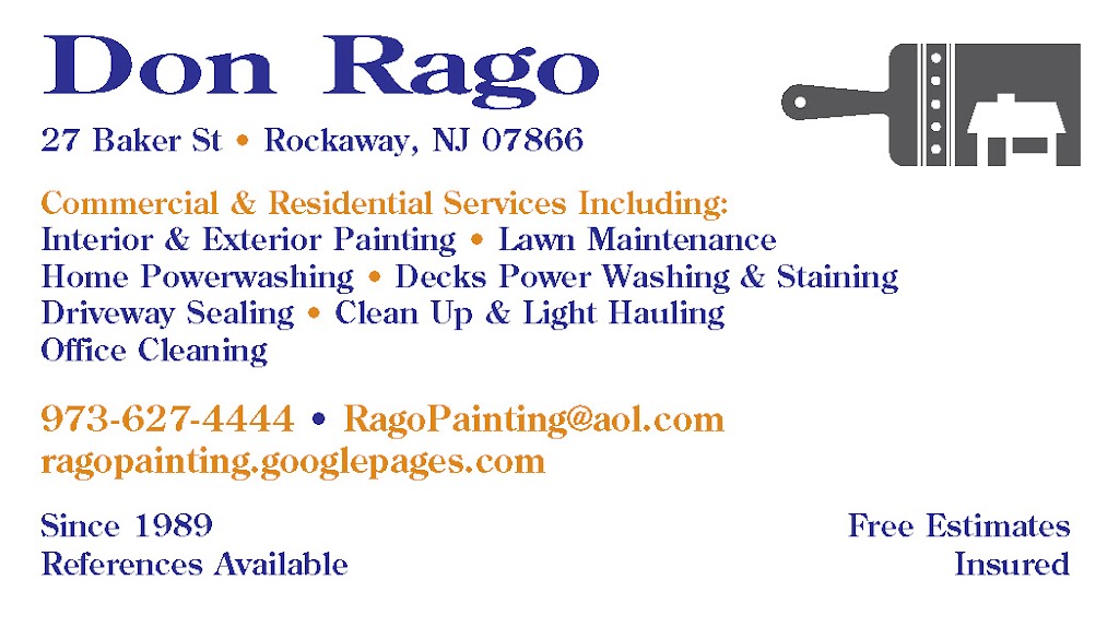 Don Rago Painting, Lawn and Home Maintenance | 27 Baker St floor 1, Rockaway, NJ 07866 | Phone: (973) 627-4444