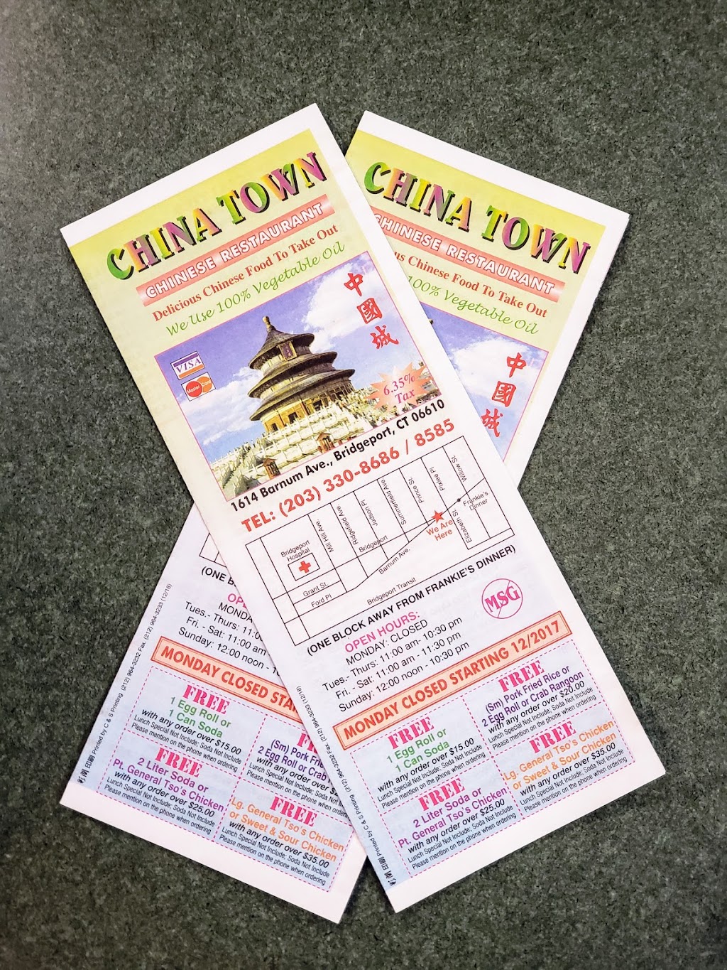 China Town Chinese Restaurant | 1614 Barnum Ave, Bridgeport, CT 06610 | Phone: (203) 330-8686
