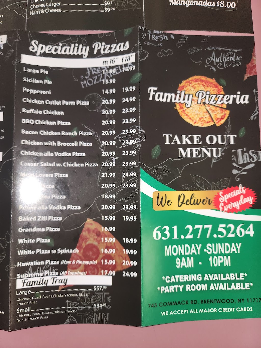 Family Pizzeria | 743 Commack Rd, Brentwood, NY 11717 | Phone: (631) 277-5264