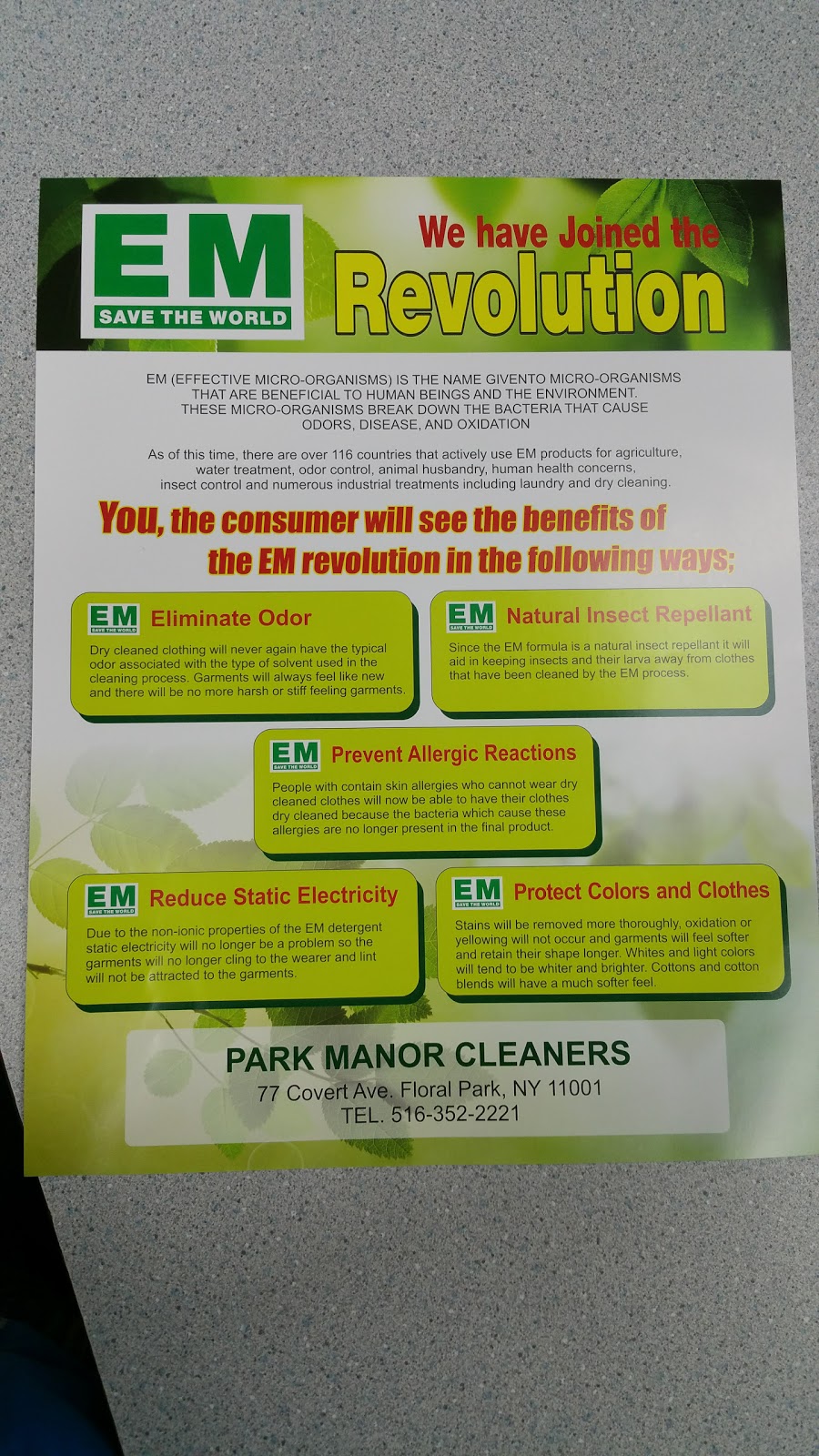 Park Manor Dry Cleaning | 77 Covert Ave, Floral Park, NY 11001 | Phone: (516) 352-2221