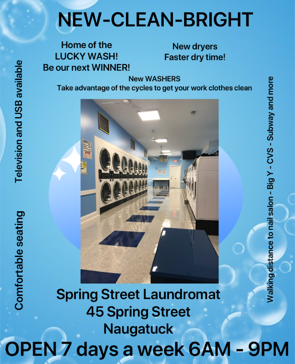 Spring Street Laundromat | 45 Spring St, Naugatuck, CT 06770 | Phone: (203) 525-1428