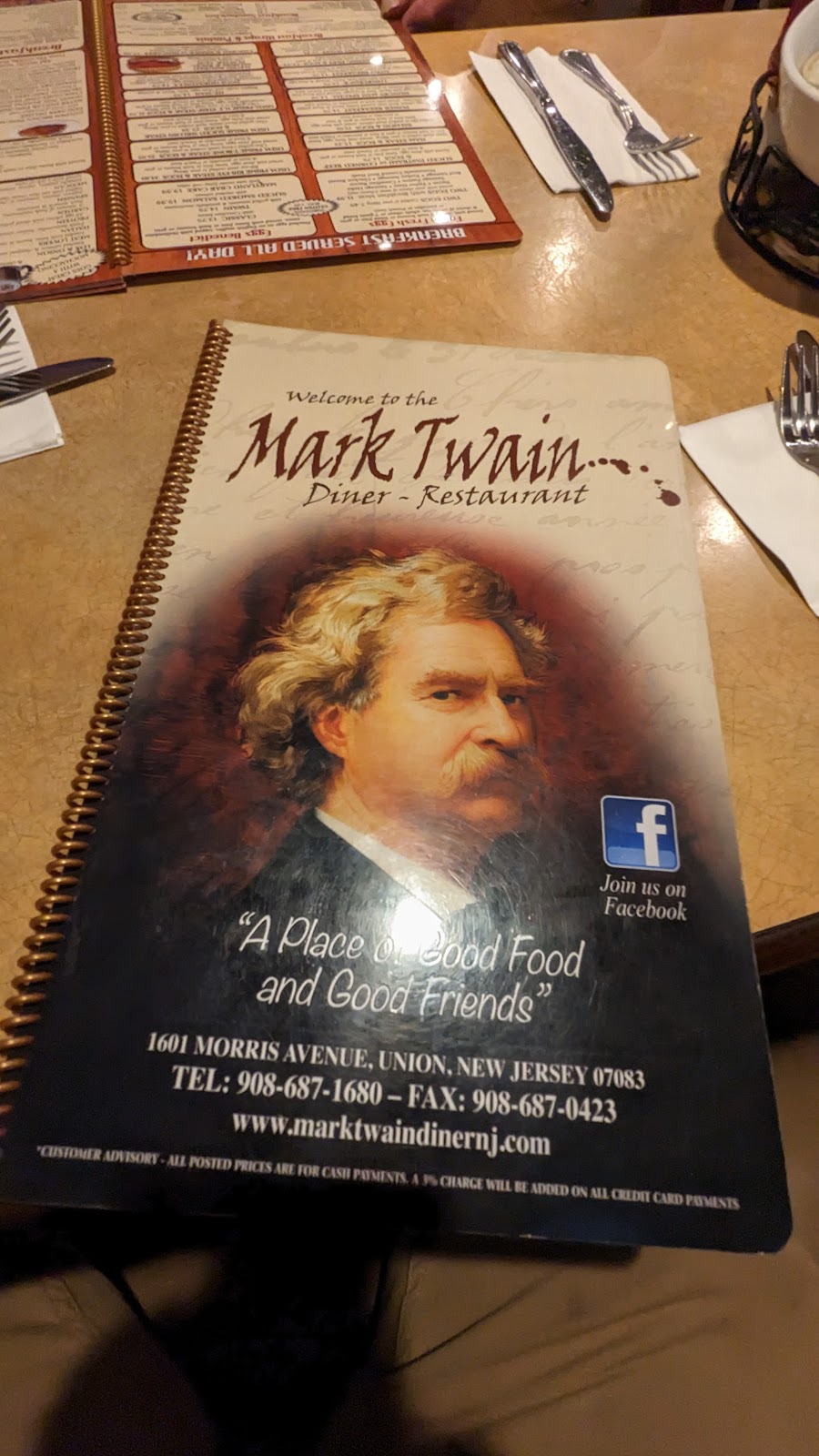 Mark Twain Diner Restaurant | 1601 Morris Ave, Union, NJ 07083 | Phone: (908) 687-1680