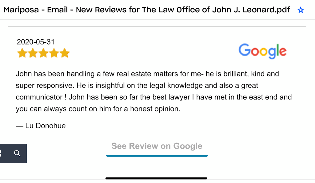 The Law Office of John J. Leonard | 186 W Montauk Hwy Suite D8, Hampton Bays, NY 11946 | Phone: (631) 458-1710