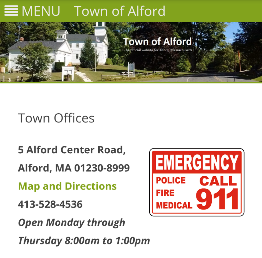 Town of Alford | 5 Alford Center Rd, Alford, MA 01230 | Phone: (413) 528-4536