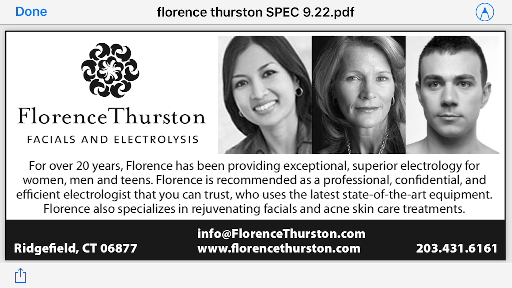Florence Thurston Electrolysis and Skincare | 14 Marys Ln, Ridgefield, CT 06877 | Phone: (203) 431-6161