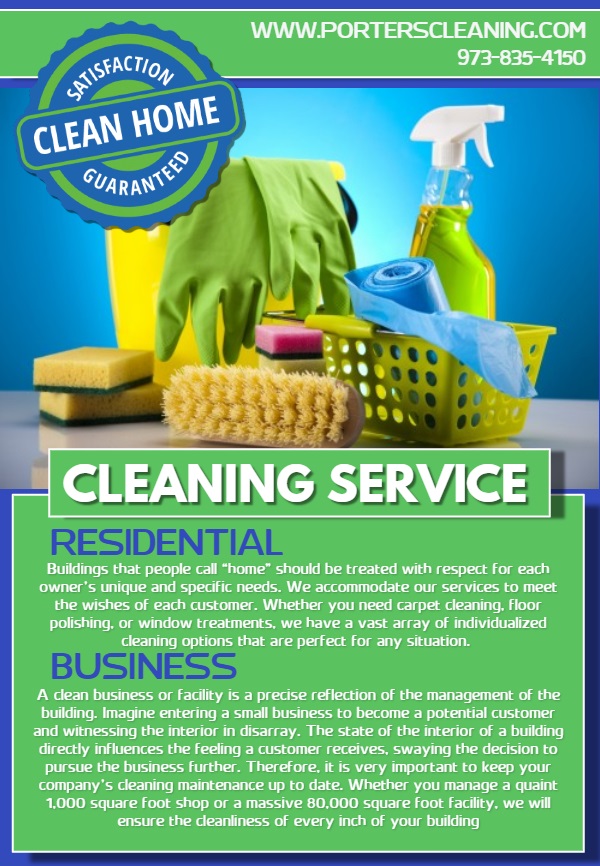 Porters Cleaning | 6 Industrial Rd, Pequannock Township, NJ 07440 | Phone: (973) 835-4150
