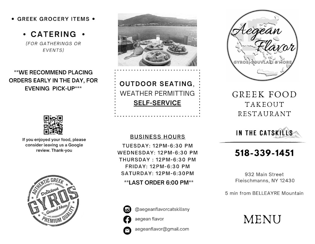 Aegean Flavor Greek Food Takeout | 932 Main St, Fleischmanns, NY 12430 | Phone: (518) 339-1451