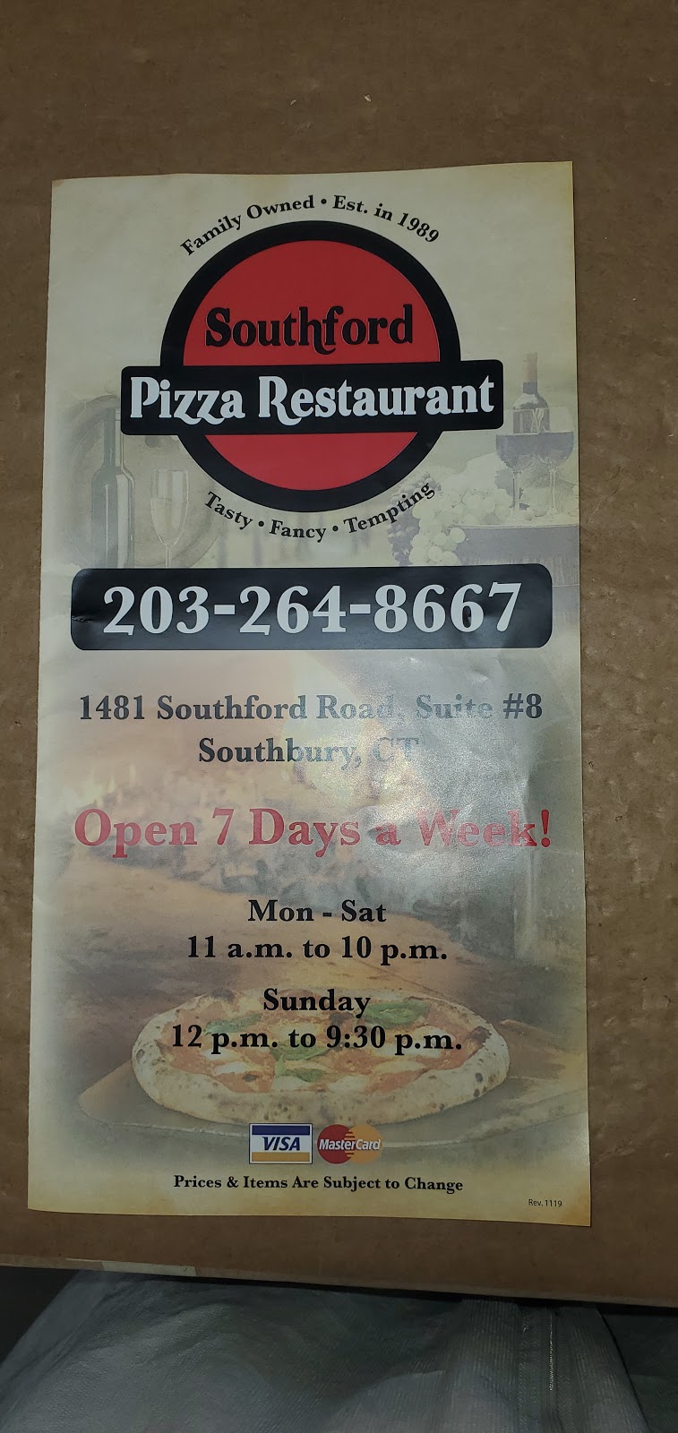 Southford Pizza | 1481 Southford Rd #8, Southbury, CT 06488 | Phone: (203) 264-8667