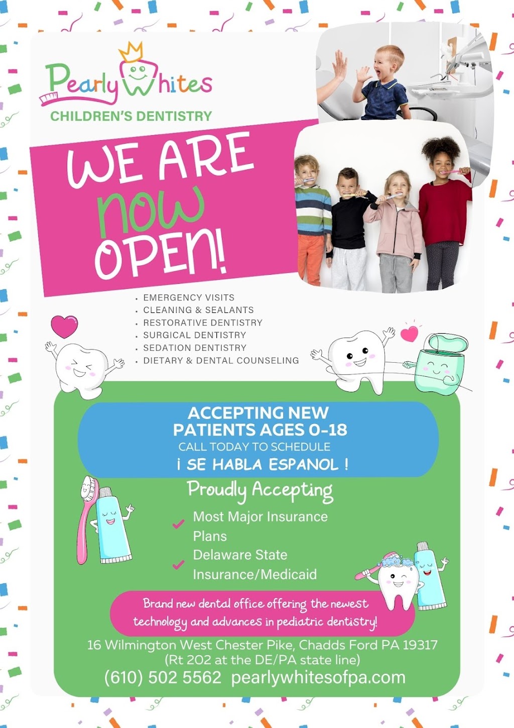 Pearly Whites Childrens Dentistry | 16 Wilmington West Chester Pike, Chadds Ford, PA 19317 | Phone: (610) 502-5562