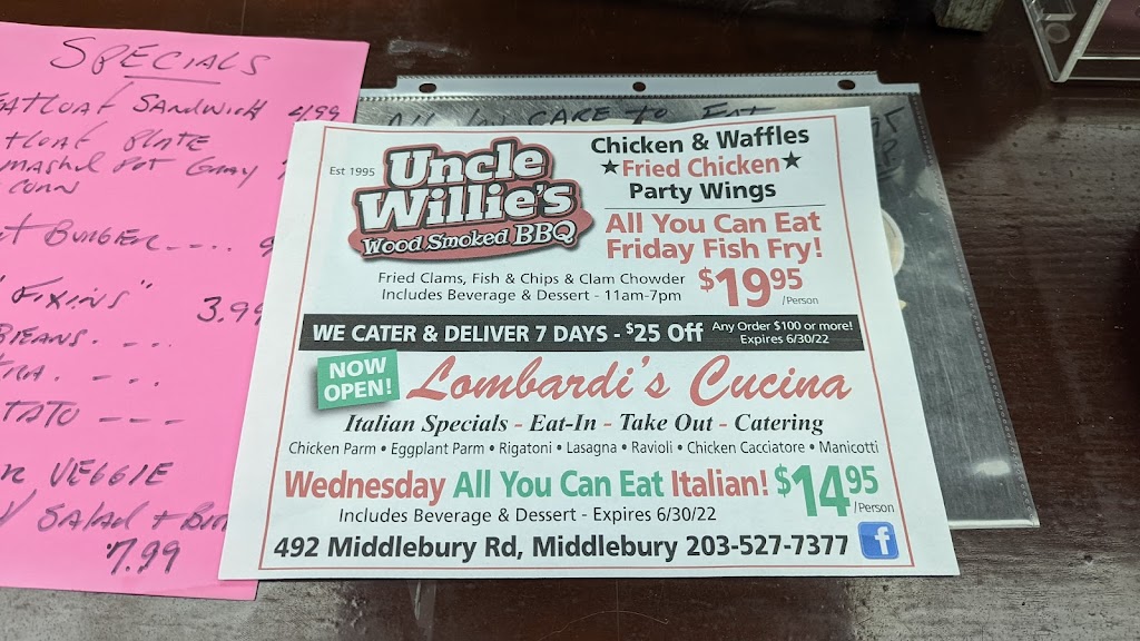 Uncle Willies BBQ | 492 Middlebury Rd, Middlebury, CT 06762 | Phone: (203) 527-7377