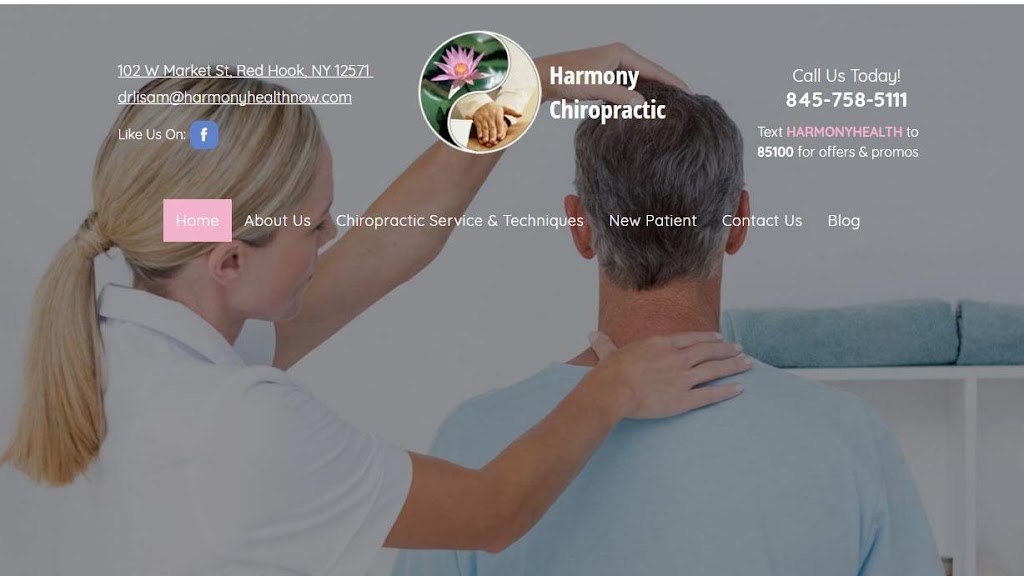 Harmony Chiropractic | 102 W Market St, Red Hook, NY 12571 | Phone: (845) 758-5111