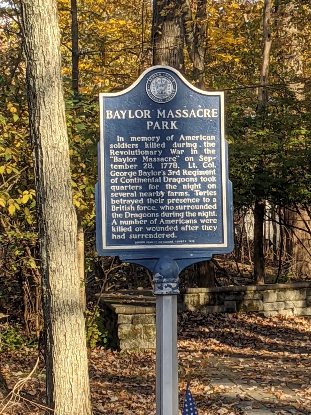 Baylor Massacre Burial Site | 486 Rivervale Rd, River Vale, NJ 07675 | Phone: (201) 336-7267