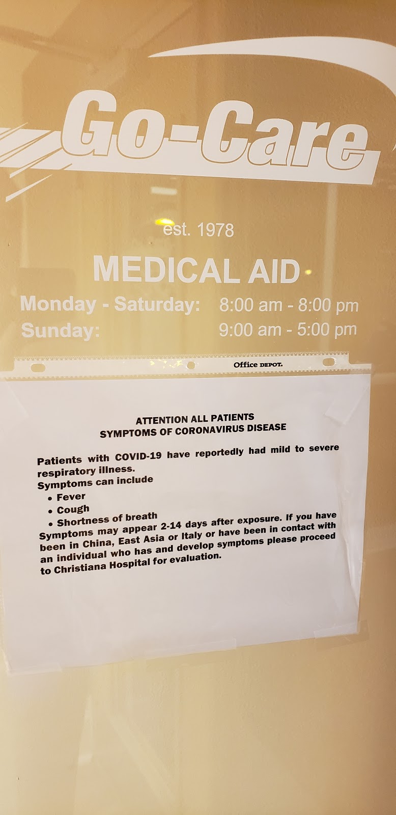 Go care Silverside Medical Aid Unit | 2700 Silverside Rd, Wilmington, DE 19810 | Phone: (302) 225-6868