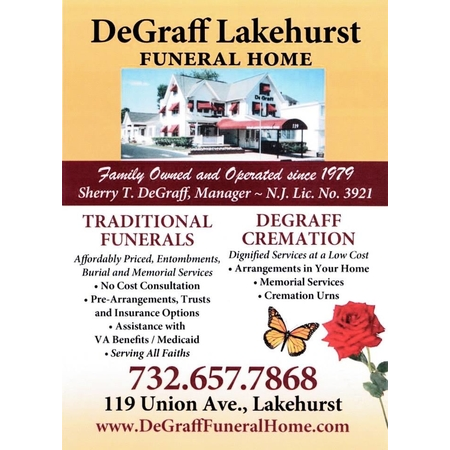 DeGraff Lakehurst Funeral Home | 119 Union Ave, Lakehurst, NJ 08733 | Phone: (732) 657-7868