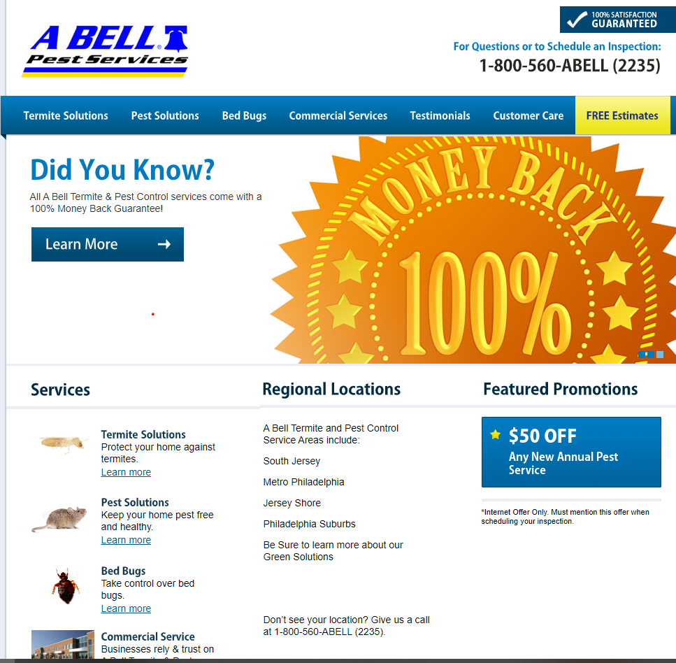 A Bell Pest Services | 100 Dobbs Ln #100, Cherry Hill, NJ 08034 | Phone: (800) 560-2235