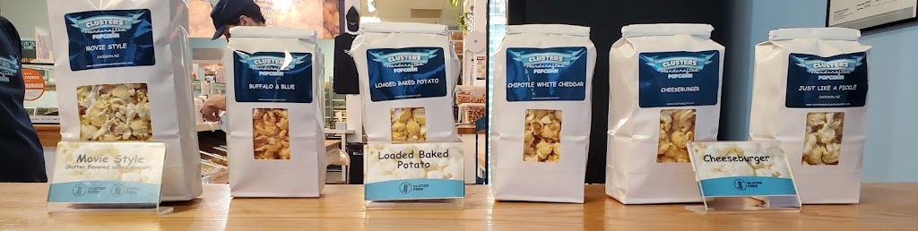 Clusters Handcrafted Popcorn | Jackson Outlets, 537 Monmouth Rd Suite 166, Jackson Township, NJ 08527 | Phone: (732) 597-6470