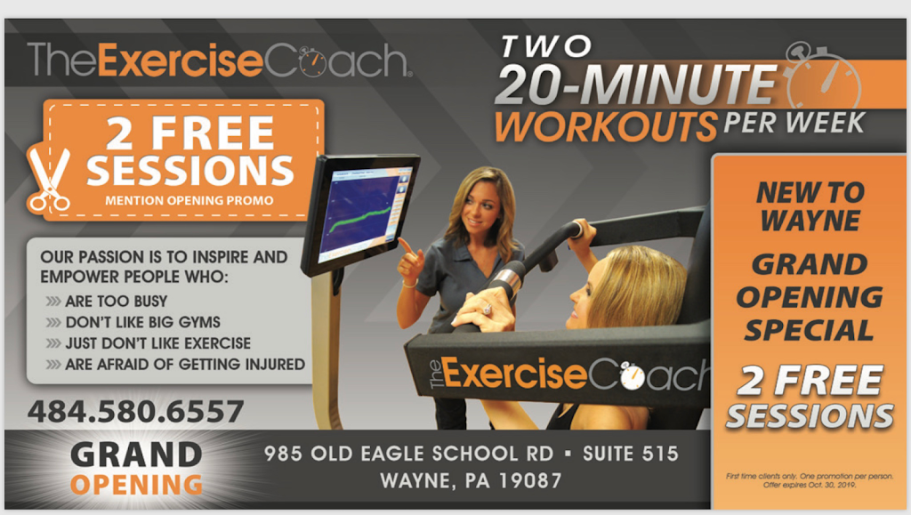 The Exercise Coach Wayne | 985 Old Eagle School Rd #515, Wayne, PA 19087 | Phone: (484) 580-6557