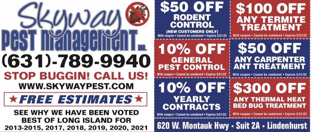 Skyway Pest Management Inc | 620 W Montauk Hwy #2a, Lindenhurst, NY 11757 | Phone: (631) 789-9940