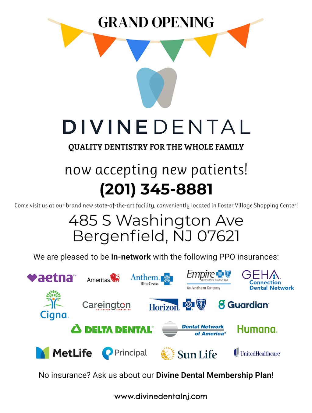 Divine Dental | 485 S Washington Ave, Bergenfield, NJ 07621 | Phone: (201) 345-8881