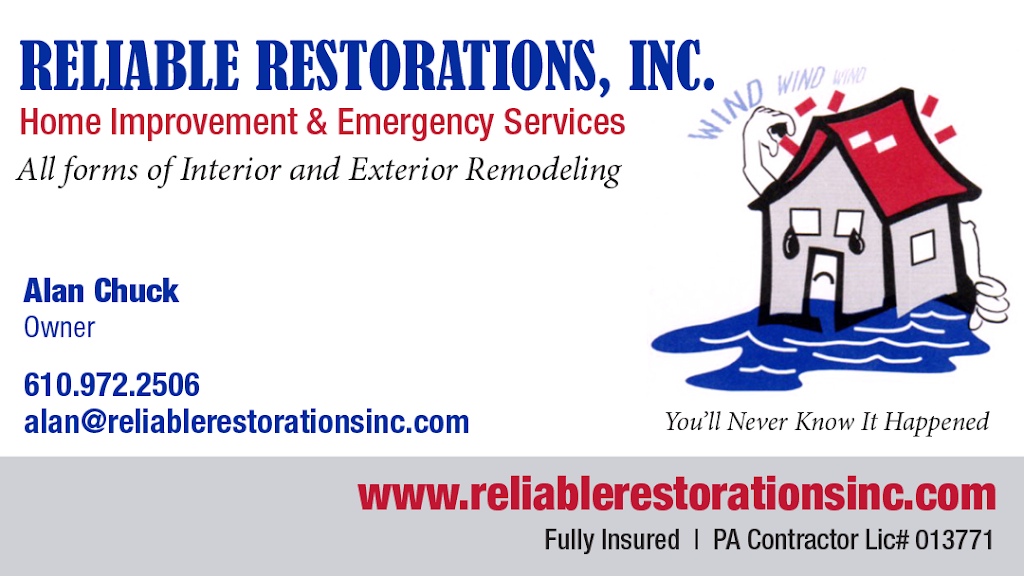 Reliable Restorations Inc. | 3482 Spruce Dr, Northampton, PA 18067 | Phone: (610) 972-2506