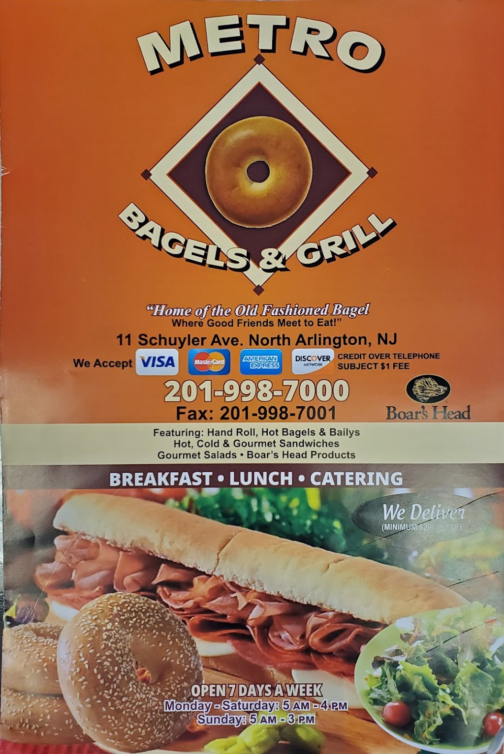 Metro Bagels & Grill | 11 Schuyler Ave, North Arlington, NJ 07031 | Phone: (201) 998-7000
