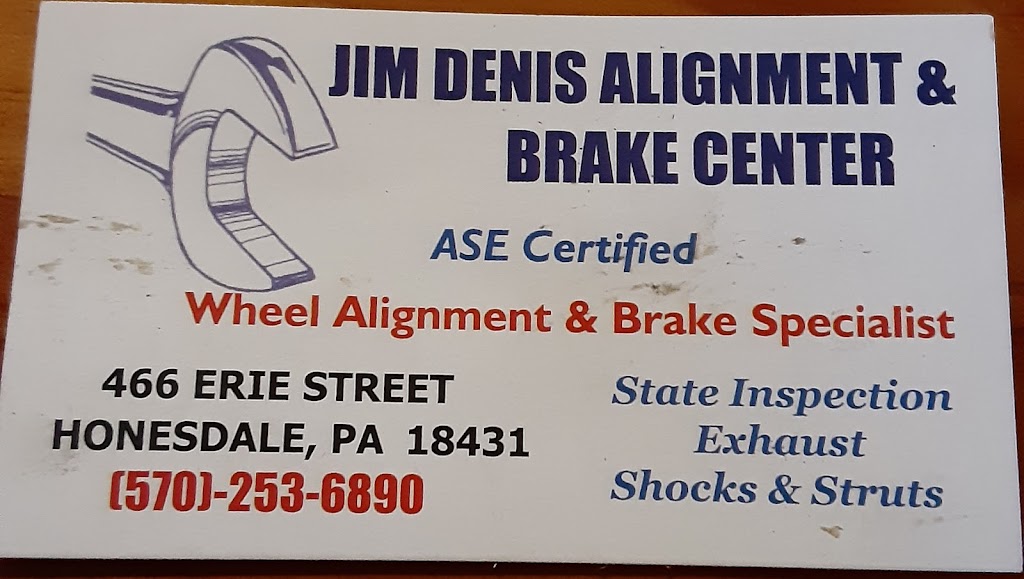 Jim Denis Alignment & Brake Center | 466 Erie St, Honesdale, PA 18431 | Phone: (570) 253-6890