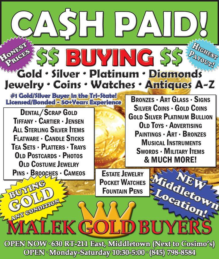 Malek Gold Buyers | 630 NY-211 E, Middletown, NY 10941 | Phone: (845) 796-4653
