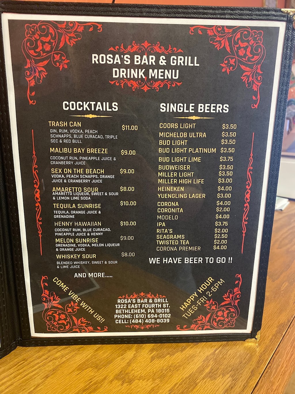 Rosa’s Bar & Grill | 1322 E 4th St, Bethlehem, PA 18015 | Phone: (610) 694-0102