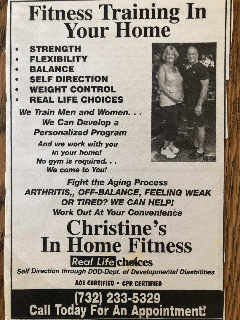 Christines In-Home Fitness | Ginesi Dr, Freehold, NJ 07728 | Phone: (732) 233-5329